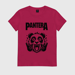 Футболка хлопковая женская Pantera - rock panda, цвет: маджента