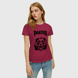 Футболка хлопковая женская Pantera - rock panda, цвет: маджента — фото 2