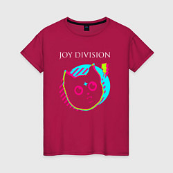 Женская футболка Joy Division rock star cat