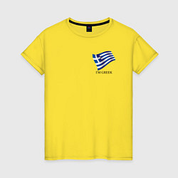 Женская футболка Im Greek - motto