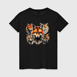 Женская футболка Акварельные лисы