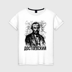 Женская футболка Достоевский лайнарт портрет