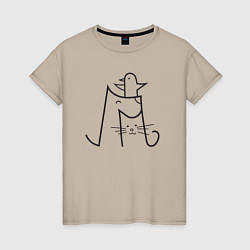 Женская футболка Дружба животных