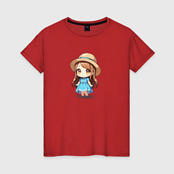 Женская футболка Девочка в шляпке