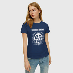 Футболка хлопковая женская Breaking Benjamin rock panda, цвет: тёмно-синий — фото 2