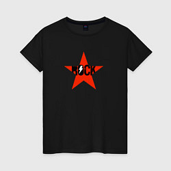 Женская футболка Rock star red white