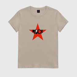 Женская футболка Rock star red white