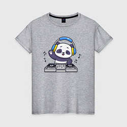Женская футболка Панда диджей