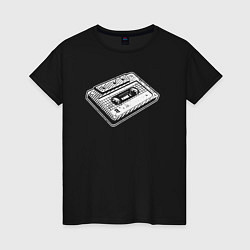 Женская футболка Аудиокассета ретро