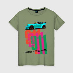Женская футболка Порше 911 спортивный немецкий автомобиль