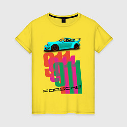 Женская футболка Порше 911 спортивный немецкий автомобиль