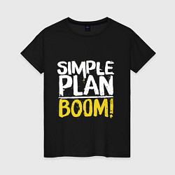 Футболка хлопковая женская Simple plan - boom, цвет: черный