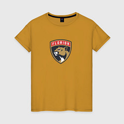 Футболка хлопковая женская Florida Panthers NHL, цвет: горчичный
