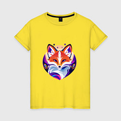 Женская футболка Яркий портрет лисы