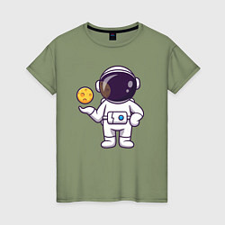 Женская футболка Космонавт и планета