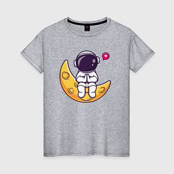 Женская футболка Луна и астронавт