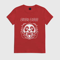 Футболка хлопковая женская Crystal Castles rock panda, цвет: красный