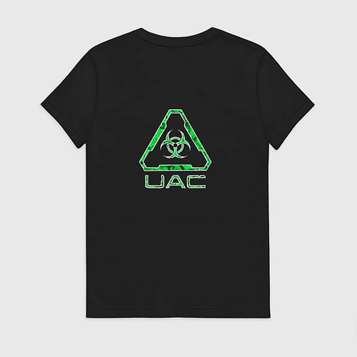 Женская футболка UAC зелёный повреждённый / Черный – фото 2
