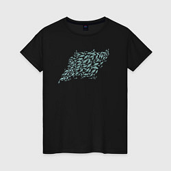Женская футболка Стая рыб