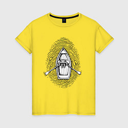Женская футболка Космонавт лодочник