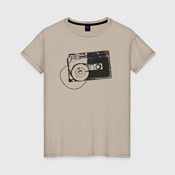 Женская футболка Аудио кассета