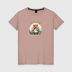 Женская футболка Медведь садовник