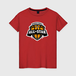 Футболка хлопковая женская All-star basket, цвет: красный