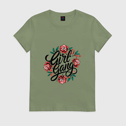 Женская футболка Girl Gang с розами