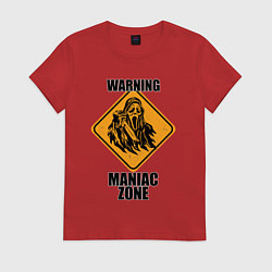 Женская футболка Предупреждающий знак Maniac zone