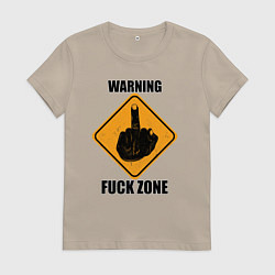 Женская футболка Предупреждающий знак Fuck zone