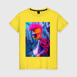 Футболка хлопковая женская Bart Simpson - punk, цвет: желтый
