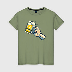 Женская футболка Кружка пива в руке