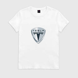 Женская футболка Tesla logo