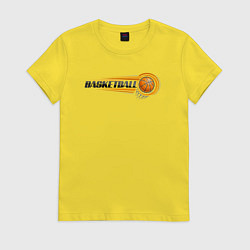 Футболка хлопковая женская Basketball mood, цвет: желтый
