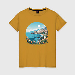 Женская футболка Город у моря