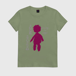 Футболка хлопковая женская Depeche Mode - Playing the angel logo, цвет: авокадо