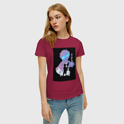 Футболка хлопковая женская Реинкарнация безработного Рудеус Грейрат, цвет: маджента — фото 2