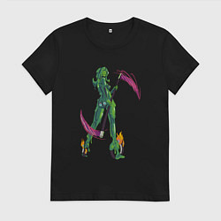 Футболка хлопковая женская Slimegirl, цвет: черный