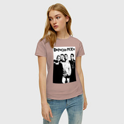 Футболка хлопковая женская Depeche mode all, цвет: пыльно-розовый — фото 2