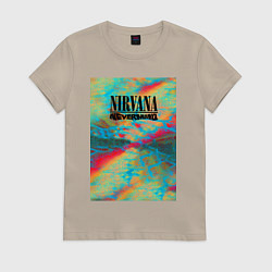 Футболка хлопковая женская Nirvana nevermind album, цвет: миндальный