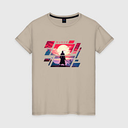 Женская футболка Самурай - восход