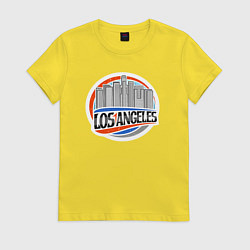 Футболка хлопковая женская City Los Angeles, цвет: желтый