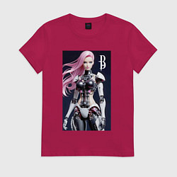 Футболка хлопковая женская Cyber Barbie - ai art future, цвет: маджента