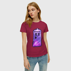 Футболка хлопковая женская Violet tardis, цвет: маджента — фото 2