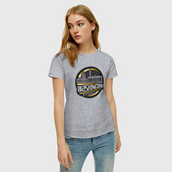 Футболка хлопковая женская Вашингтон, цвет: меланж — фото 2