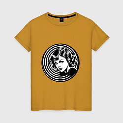 Женская футболка Ретро-лицо девушки шестидесятых