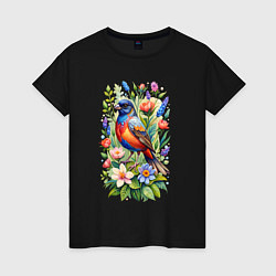 Женская футболка Расписной овсянковый кардинал