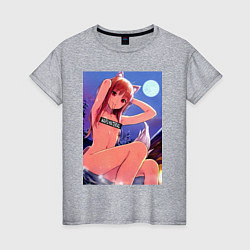 Женская футболка Волчица и пряности Холо waifu