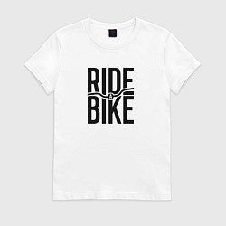Женская футболка Black ride bike