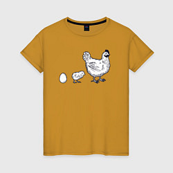 Женская футболка Куриное семейство
